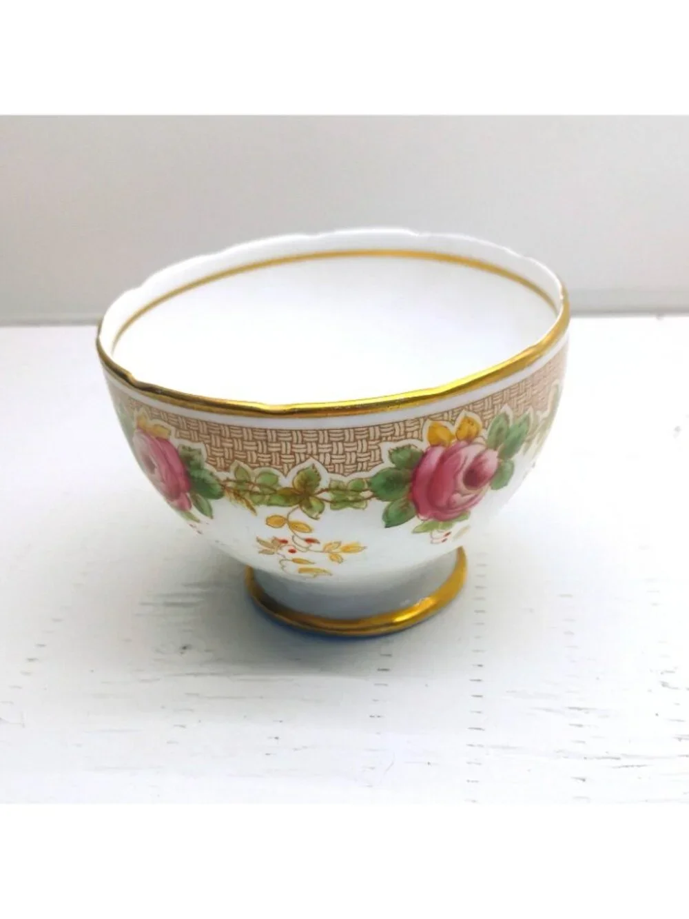 Vtg Collingwoods England Pink Rose Sugar Creamer Pitcher Set